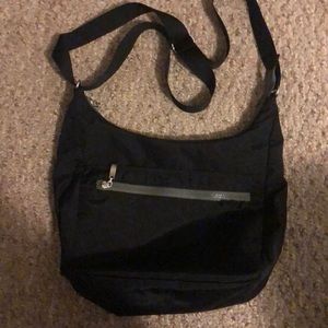 SOLD- Baggallini black nylon shoulder bag-
